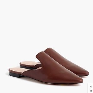 J. Crew Pointed-toe slides in leather